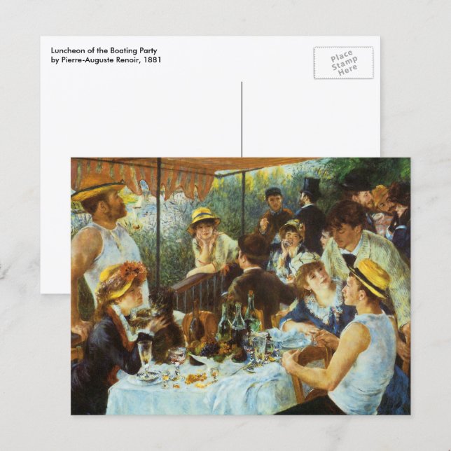 Lunch på båtpartiet av Pierre Renoir Vykort (Fram/baksida)