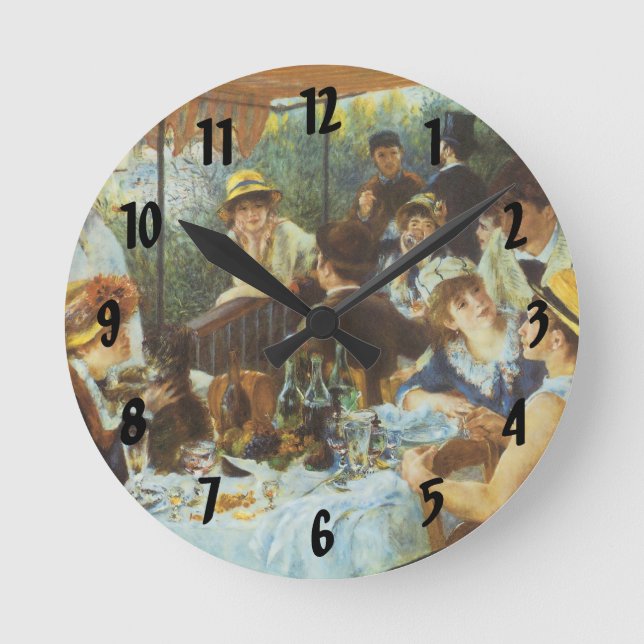 Lunch på båtutflykten av Pierre Renoir Rund Klocka (Framsida)