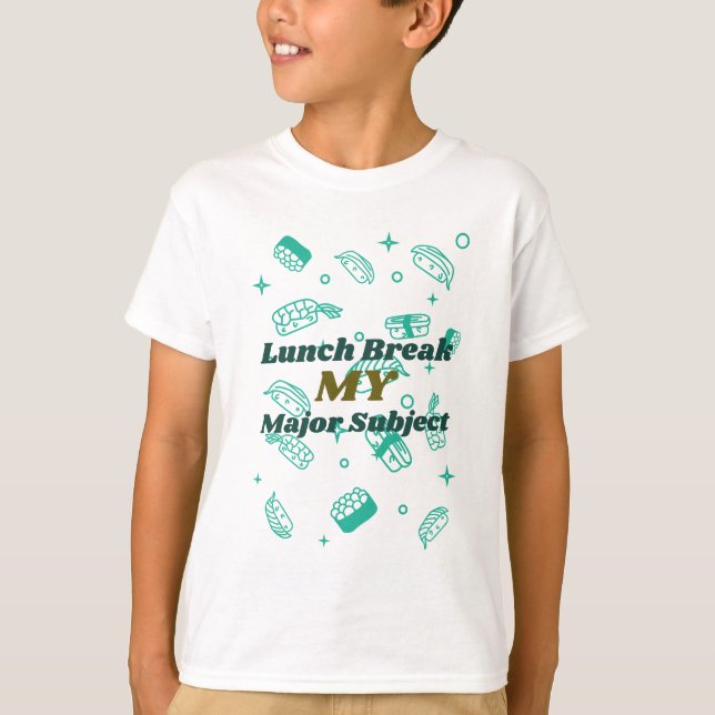 Lunch-rast min stora lunch i Subjekt-skolan T Shirt (Framsida)