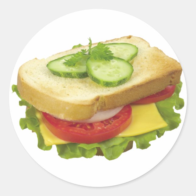 Lunch Sandwich Runt Klistermärke (Framsida)