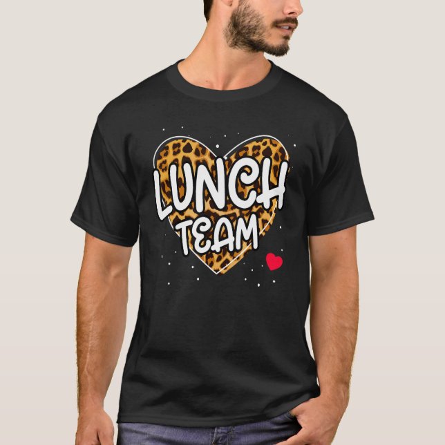 Lunch Team Group Leopard Matching School Spirit Da T Shirt (Framsida)