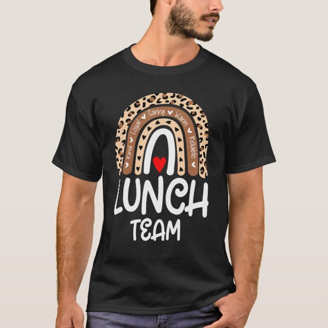 Lunch Team Group Leopard Matching School Spirit Da T Shirt (Framsida)