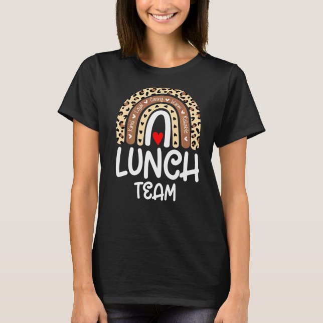 Lunch Team Group Leopard Matching School Spirit Da T Shirt (Framsida)