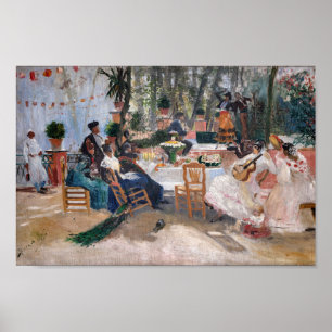 Lunch under La Feria i Granada Hugo Birger Poster