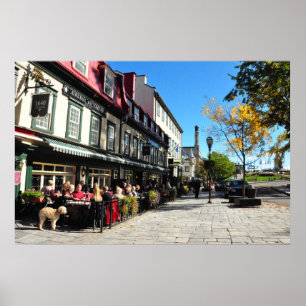 Lunch Vieux Quebec City Street Kanada Poster