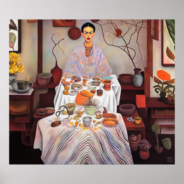 Lunch with Frida - Canvas Art-utskrift Poster (Framsidan)