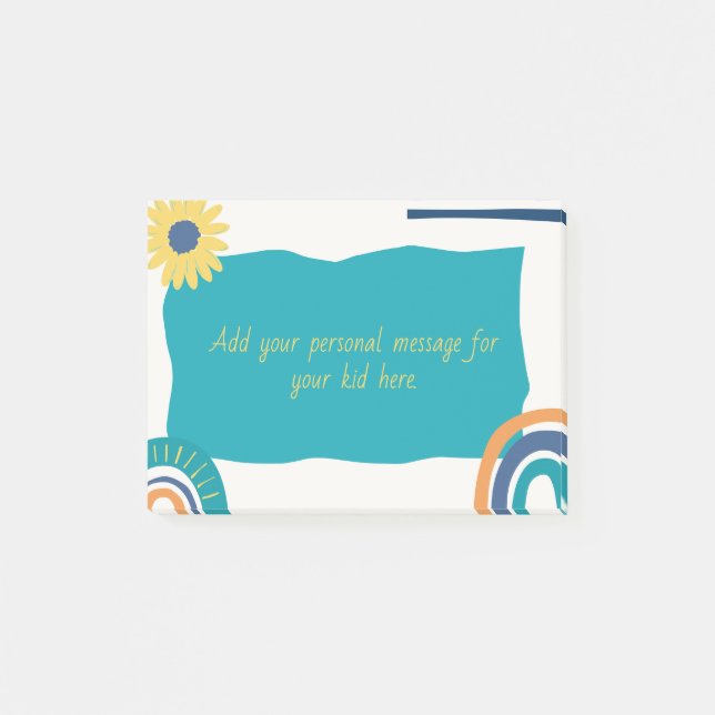 Lunchbox-anteckningar för dina barn, personlig post-it block (Framsida)