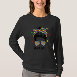 Lunchdam Rött Oroligt Upphissat Hår Kvinna Autism T Shirt