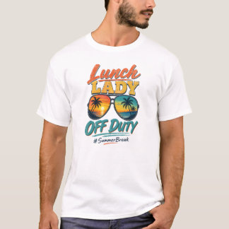 Lunchdamen är ledig sommarlov retro solnedgång t shirt