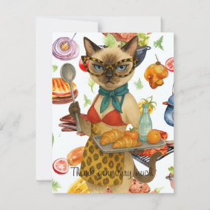 Lunchdamen serverar mat vykort