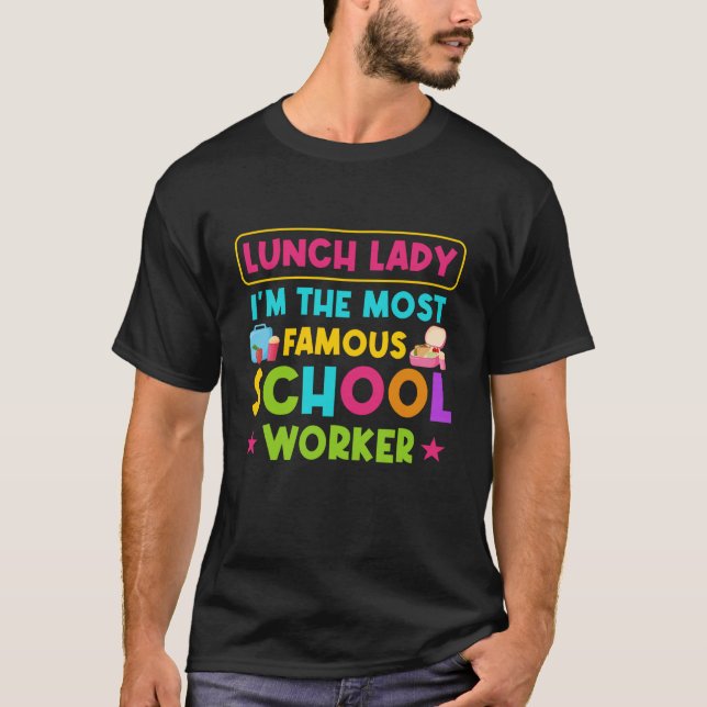 Lunchdamen skolans kafeteriadame t shirt (Framsida)