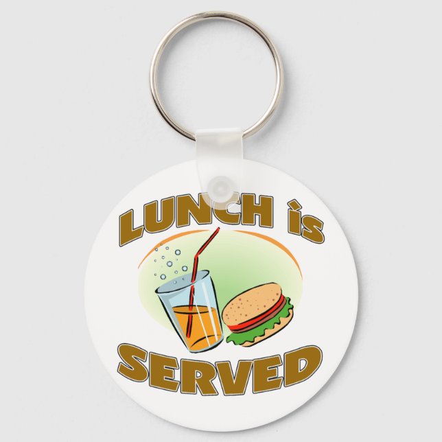 Lunchen betjänas nyckelring (Framsida)