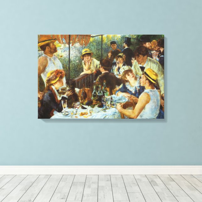 Lunchen hos båtfolket av Pierre Renoir Canvastryck (Insitu (trägolv))