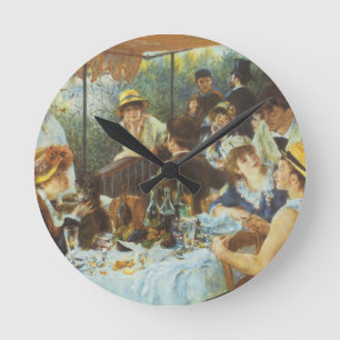 Lunchen hos båtfolket av Pierre Renoir Rund Klocka