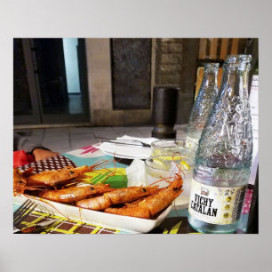 Lunchen i Barcelona Spanien Poster
