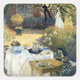 Luncheon Claude Monet Fyrkantigt Klistermärke