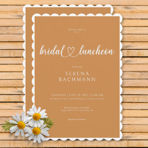 Luncheon för Modern Romantic Minimum Rust Möhippa Inbjudningar