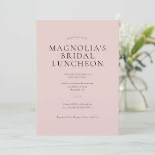Luncheon-inbjudan för rosa-minimalistisk Möhippa Inbjudningar