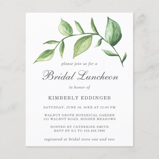 Luncheon-inbjudan till Möhippa för Rustic Grey-bud (Framsida)