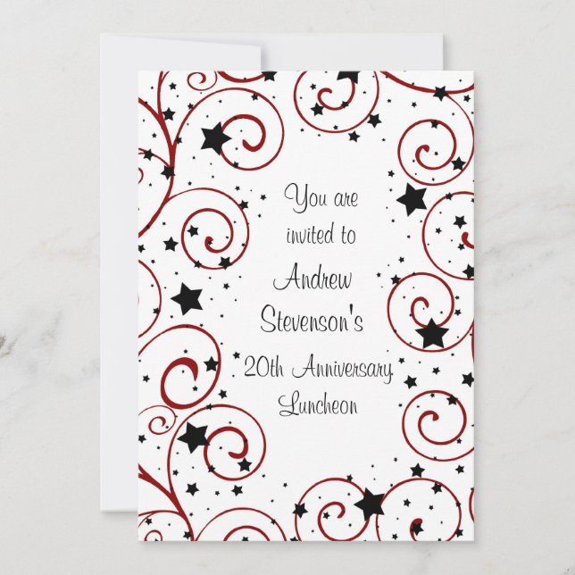 Luncheon-inbjudningar för anställda på årsdagen inbjudningar (Framsida)