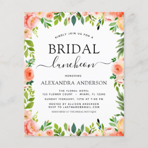 Luncheon-Möhippan Budget Coral Peach Flygblad