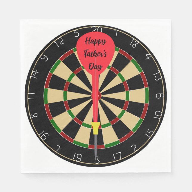 Luncheon Napkin med Dart Board for Fars dag Pappersservett (Framsidan)