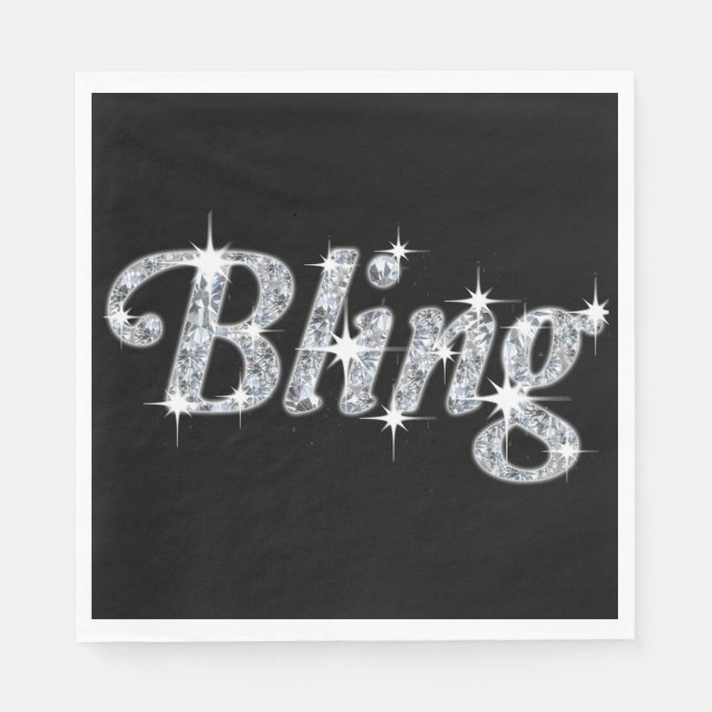 Luncheon Napkin med Faux Diamond Bling Desig Pappersservett (Framsidan)