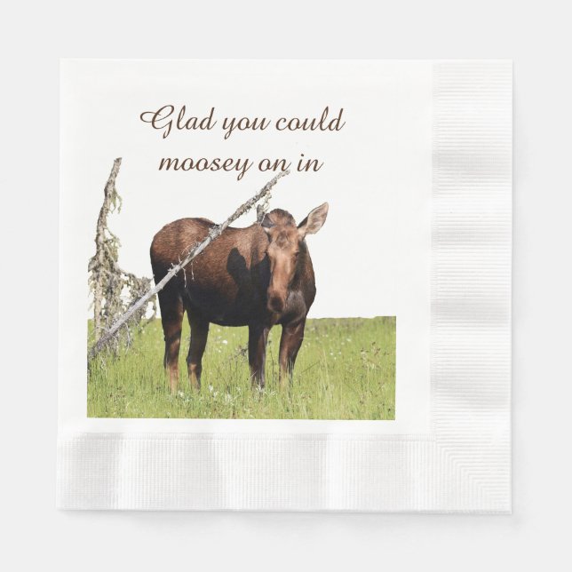 Luncheon Napkin w/ moose Pappersservett (Framsidan)