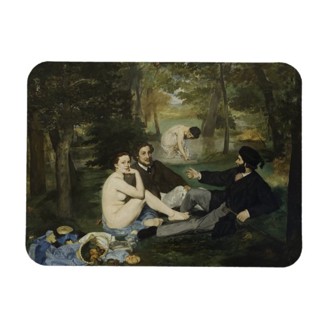 Luncheon on on Grass by Edouard Manet Magnet (Horisontell)