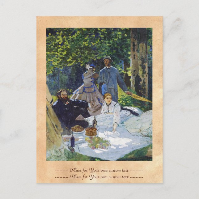 Luncheon on on Grass, Center Panel Claude Monet Vykort (Framsida)