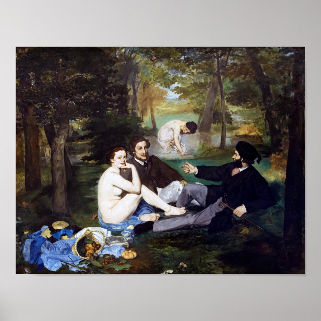 Luncheon på Grass, Manet Poster (Framsidan)