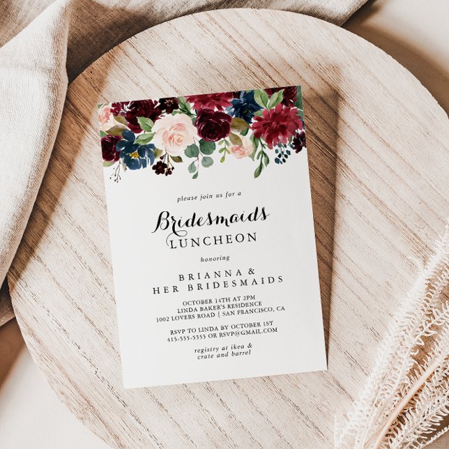 Luncheon Shower för höstkalligrafi Inbjudningar (Skapare uppladdad)