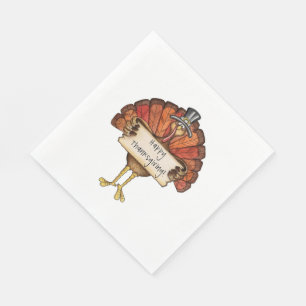 Luncheonservett/Turkiet för thanksgiving/för vit Pappersservett