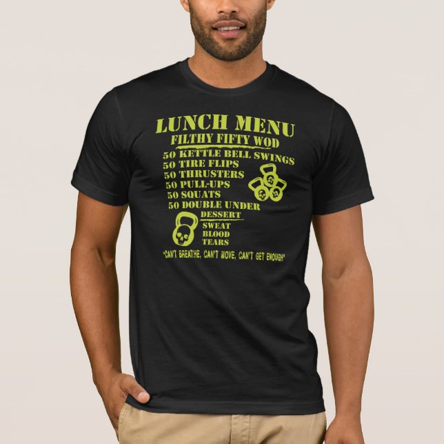 Lunchmeny för de nedsmutsada femtio WODNA Tee Shirt (Framsida)