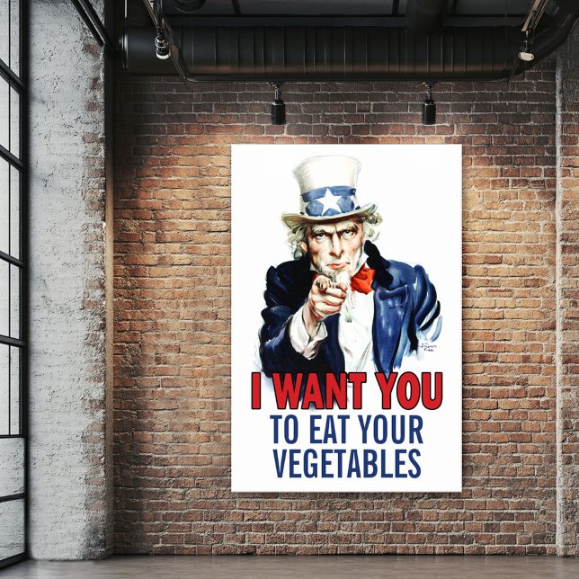Lunchroom Poster: Lägg till egen text Poster (Uncle Sam Poster)
