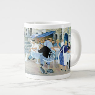 Lunchtime på ett marknadstorget i Toskana Jumbo Mugg