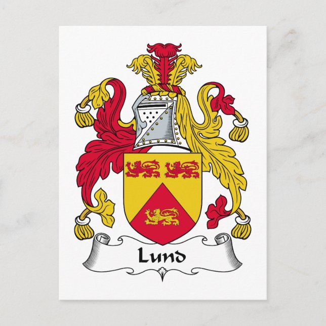 Lund Family Crest Vykort (Framsida)