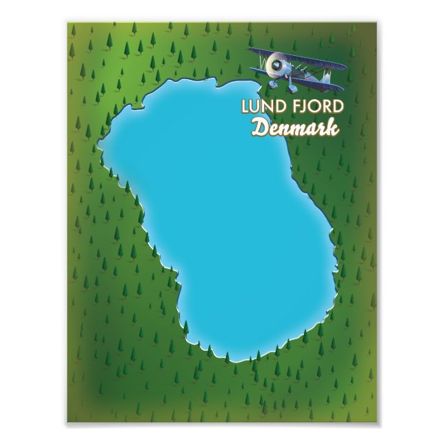 Lund Fjord Danmark karta Fototryck (Framsidan)