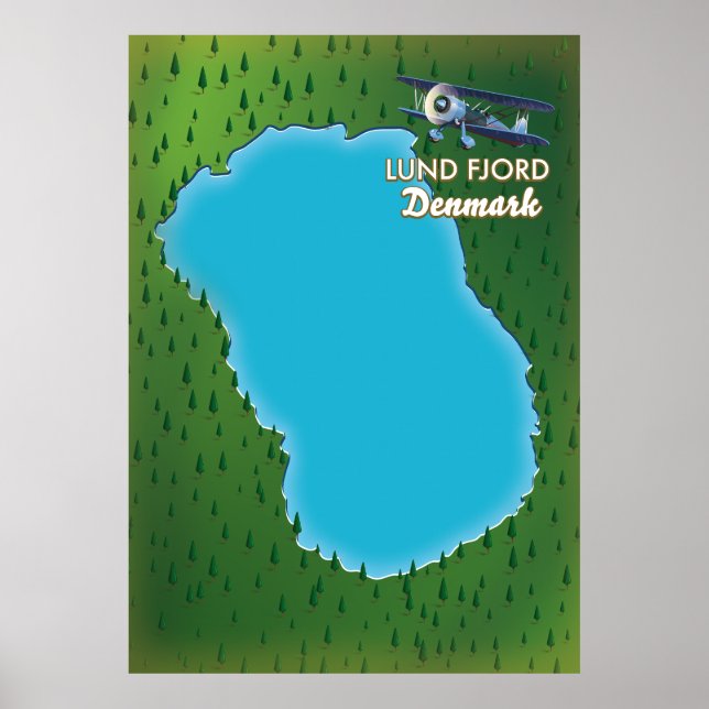 Lund Fjord Danmark karta Poster (Framsidan)