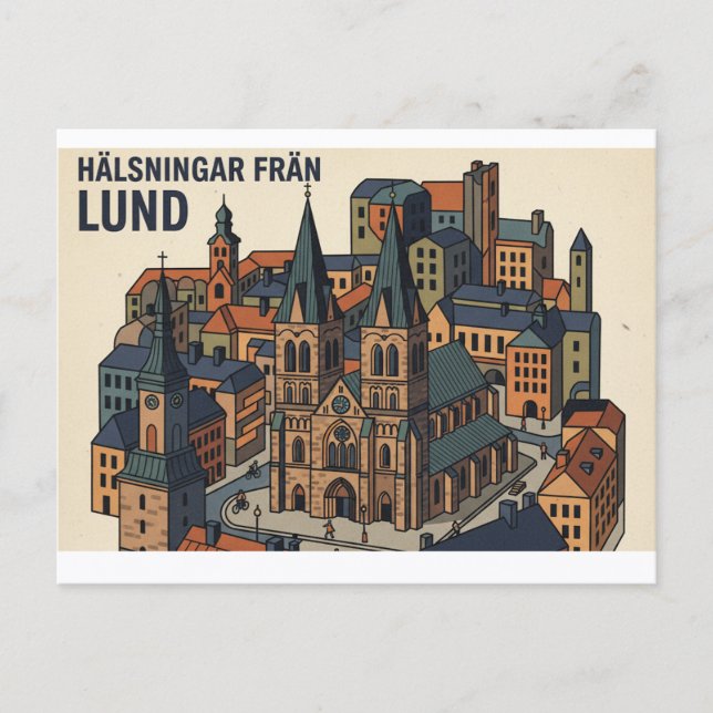 Lund Sverige  vykort  (Framsida)