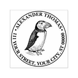 Lundbs Näckros Fågel Vintage Ritning Namn Returadr Självfärgande Stämpel