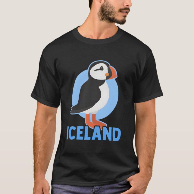 Lundfågel Island Djur T Shirt (Framsida)