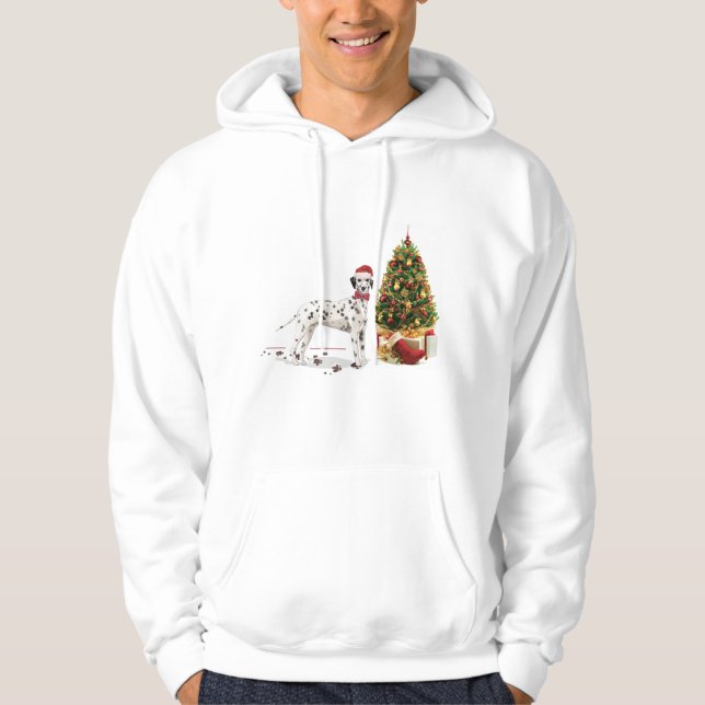 Lundnyj jul Dalformation Hund och Träd Hoodie (Framsida)