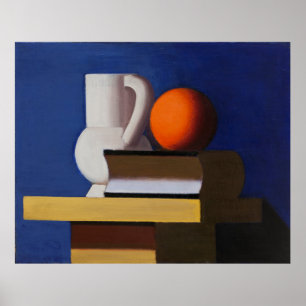 Lundstrøm är Arrangemang med jug, orange och bok Poster