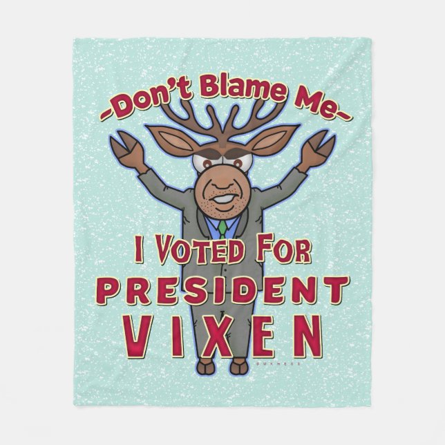 Lundtig julordförande Vixen Reindeer Politik Fleecefilt (Framsidan)