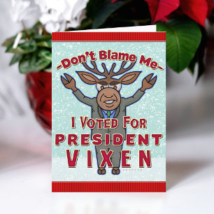 Lundtig julordförande Vixen Reindeer Politik Helgkort