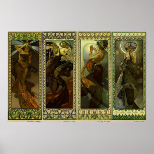 Lune et Etoales - 1902 - Alphonse Mucha Poster