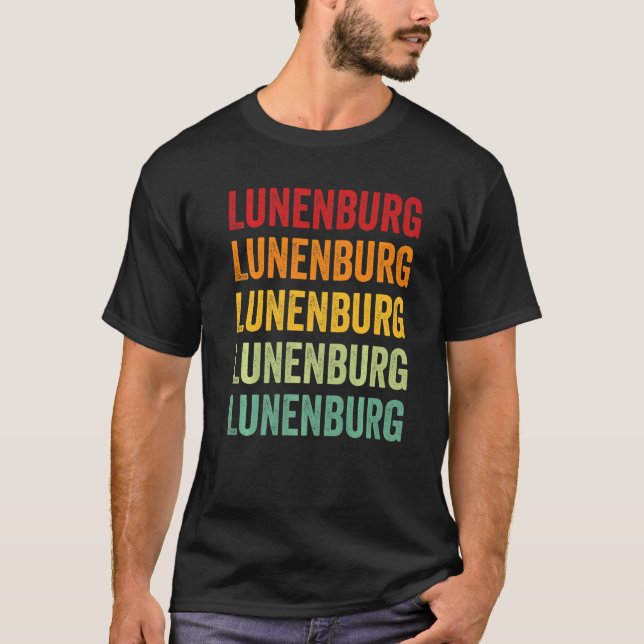 Lunenburg County Virginia Rainbow Text T Shirt (Framsida)