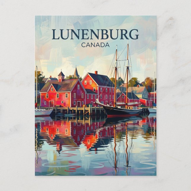 Lunenburg historiska stadskärna Kanada Vykort (Framsida)