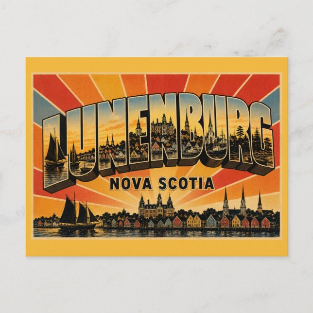 Lunenburg Nova Scotia UNESCO hamnstad Vykort (Framsida)